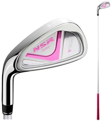 Fer de club de golf pour gaucher pour enfants, garçons et filles #7 ou #9 Fers pour débutants, sport de golf facile (gauche, rose (#7), 6 à 8 ans