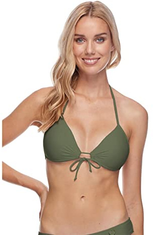 Body Glove Women's Smoothies Updated Baby Love Molded Cup Triangle Bikini Top, Cactus, Large