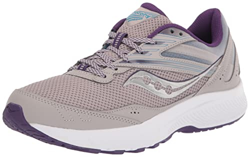 Saucony Women's Cohesion 15 Running Shoe, Smoke/Grape POP, 6.5