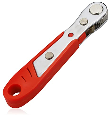 Mini clé à cliquet, tournevis magnétique cruciforme à angle droit pour les espaces difficiles, avec entraînement de 6,35 mm, couple élevé, mini tournevis à cliquet réversible, 11,4 cm