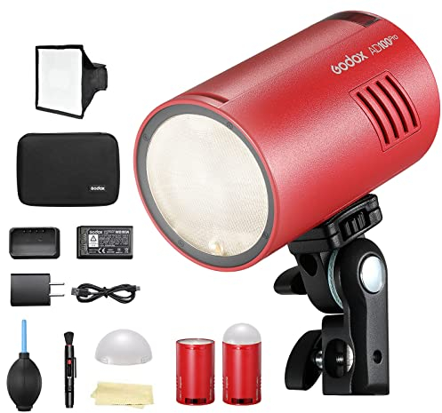GODOX Kit de luz estroboscópica para Estudio de Bolsillo AD100Pro, luz estroboscópica para fotografía de 100 W, Cabeza Redonda TTL HSS Ligera, portátil, luz de Modelado de Flash + difusor de cúpula