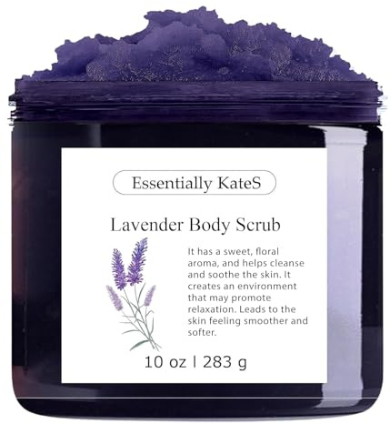 Lavender Salt Scrub 10 oz – Natural Exfoliating Body Scrub with Dead Sea & Sea Salt, Moisturizing Oils for Smooth, Soft, Radiant Skin, Spa-Quality, Paraben-Free