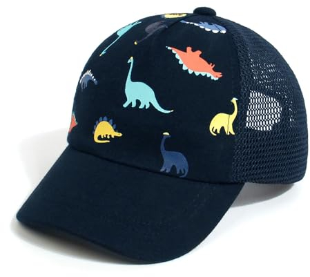 JANGANNSA Children's Baseball Cap Dinosaur Horn Summer UV Children's Hat for Boys Girls 2-4 Years