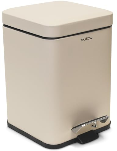 YourCasa ® Pattumiera da Bagno [5L] Pattumiera da Bagno dal Design Elegante Piccola pattumiera per Cosmetici Pattumiera da Bagno con Coperchio e Chiusura Ammortizzata Pattumiera per WC da Bagno con C