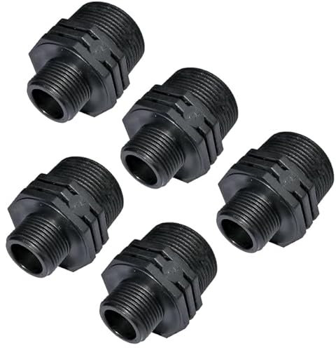 Suinga Lot de 5 Réductions à Visser mâle/mâle - Filetage 1'' x 1/2'' - en Plastique - mamelons réduits à raccord fileté - PN 10 Bars