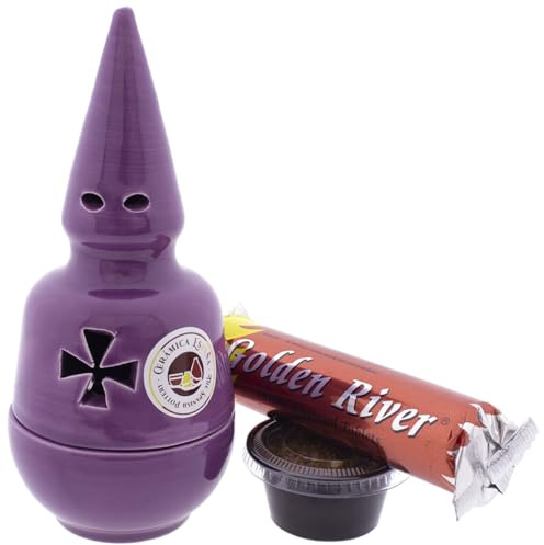 CERÁMICA ESPAÑA | Incensario nazareno Morado | Incensarios religiosos | Incensarios de Barro | Incensarios Originales | Incensario Semana Santa | 9x9x20 cm | Accesorios Incluidos