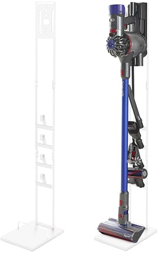 Yawinhe Staubsauger Ständer, Kompatibel für Dyson V15 V11 V10 V8 V7 V6 Bodenständer, Zubehörhalter Speichern und Organisieren Sie Ihr Vakuum, Weiß