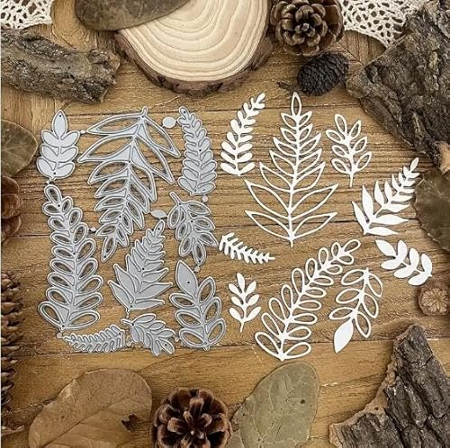 Branch with Green Leaves Metal Die Cuts,Spring Flower Leaf Cutting Dies Cut Stencils DIY Scrapbooking Decorative Embossing Paper Scrapbooking Card Making