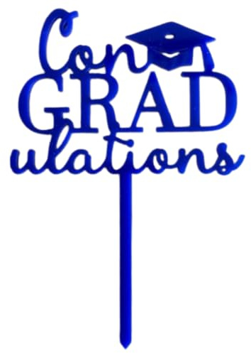 ConGRADulations Cake Toper! Graduation Cake Topper, Acrylic Celebrational Cake Decor, Customizable Color and Design, Ideal for Graduation Parties and Celebrations (Hyacinth Gloss)