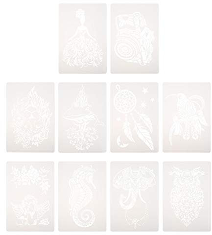 HOODANCOS 10stücke Kunst Malerei Schablonen Diy Zeichenvorlage Hohlkunstvorlage Bastelvorlagen Für Junge Mädchen Abstrakte Vorlage