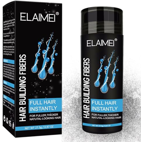 Fibras Capilares de Queratina Color NEGRO – Recupera el Volumen y la Confianza al Instante – Cubre Calvas y Zonas Despobladas – Acabado Natural y Seguro para Uso Diario – Hombre y Mujer