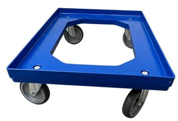Heavy Duty Dolly Transport Trolley Wheel Dolly Blue for 600 x 400mm Euro boxes - 300kg Load Capacity. 4 Swivel Wheels Office & Home Move