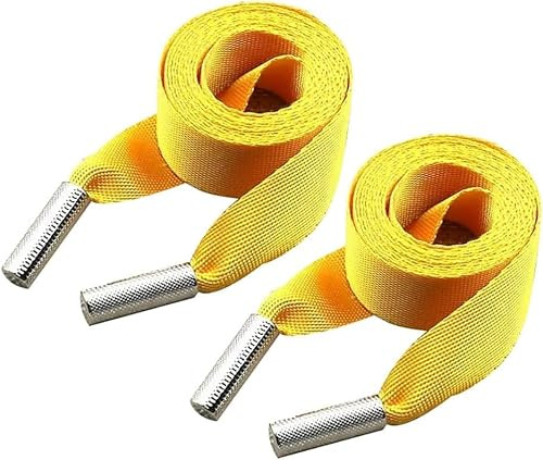 2 Pieces 140CM*2CM Yellow Drawstring Universal Cord for Replacement Polyester Flat Drawstring Cord with Metal Closure Ends for Sweatshirts,Pants
