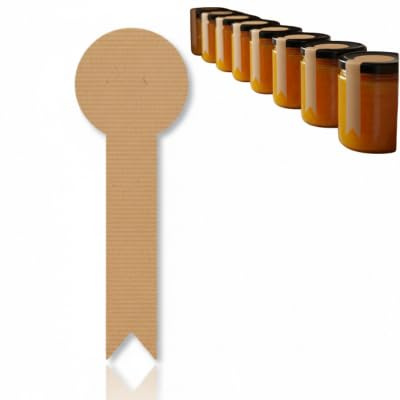 Etichette Adesive Kraft per Sigillo 13 x 4,3 cm – Rotolo da 100 Pezzi – Chiusura per Conserve, Barattoli, Sacchetti e Packaging Artigianale – Carta Kraft Marrone, Adesivo Forte