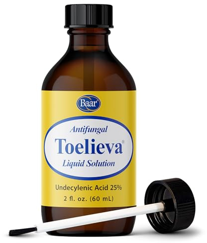 Baar Products - Toelieva Antifungal Liquid Solution - 25% Undecylenic Acid, Organic Olive Oil, Grapefruit Seed Extract - Maximum Strength - Fights Fungus Under & Around Toenails - 2 oz