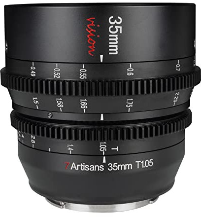 7artisans Vision 35 mm T1.05 Obiettivo APS-C full frame focus manuale obiettivo cinema grandangolare per Canon RF Mount e videocamere cine.