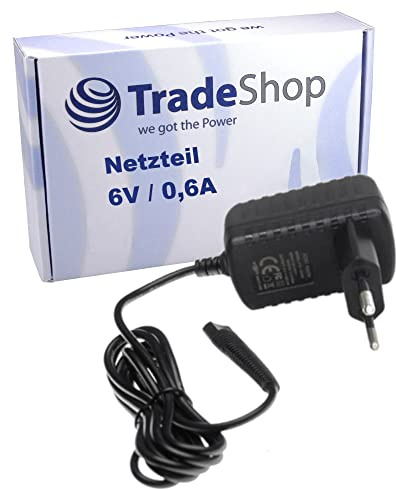 Trade-Shop 6V 0,6A Netzteil/Ladegerät/Ladekabel kompatibel mit Braun Series 5 570cc-3 570cc-4 590cc 590cc-3 590cc-4 550 550cc 560 560cc 570 570s
