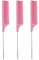 Jc.upin 3 Pcs Hair Comb,Anti-Static Tail Comb,Carbon Fibre Metal Comb Pin Tail Comb,Heat Resistant and Salon Rattail Parting Comb,Pink Fine Tooth Rat Tail Hair Comb Brush for Women, pink3.30