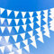 KERANEET 12m Wimpelkette Outdoor Weiss Wetterfest Wimpelkette Wimpelkette Stoff Weiß 50PCS Farbenfroh Wimpeln Wimpelkette Stoff für Hochzeit Party Weihnachten Geburtstagsfeier