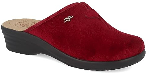 Fly Flot | Classic Woman, Pantofole Donna con Spacco e Logo, Ciabatta con Tomaia in Velluto, Sottopiede imbottito in Pelle Antishock, Bordeaux, 36