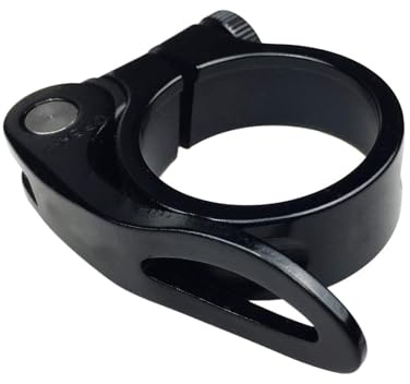 YHT Collier de serrage de tige de selle en alliage d'aluminium – Collier à dégagement rapide pour vélos de route et VTT (noir, 31,8 mm)