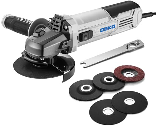 Angle Grinder Electric Power Tool: DEKOPRO 4-1/2 Inch 7.5-Amp Angle Grinder Power Corded Hand Grinders Tools with Grinding and Cutting Wheel, Disc for Metal, Wood