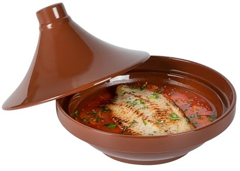 Restaurantware-Terra Tek 26 Ounce Terracotta Tagine Pots, 8 Microwavable Tagine Pots - Glazed Interior, Oven-Ready, Terracotta Serving Pot, Dishwashable, For Cooking And Serving