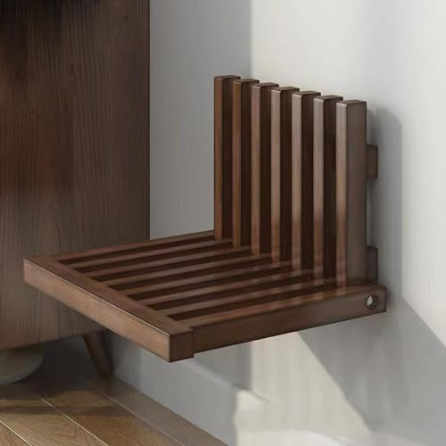 ASIAD Bathroom Stool, Wall Mounted Shower Seat Seat Foldable Bench Bathroom Stool Thick Schette Good Drainage Control For Comfort Suitable Shower Bench For Indoor Shower,3