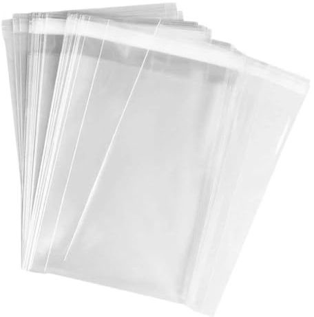 Bolsas de celofán transparentes cierre autoadhesivo reutilizables para alimentos, manualidades y objetos varios, 200 unidades, tamaños variados (9,5x13,5cm+3cm 200pcs)