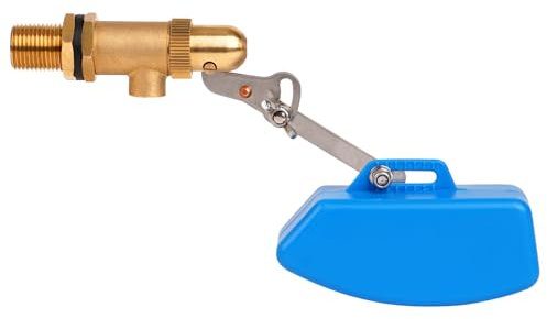 MUALROUS Vanne en laiton 1/2 avec robinet flotteur en plastique pour support de réservoir, bol d'eau pour chien, robinet à boisseau sphérique avec bras réglable pour poissons, aquarium, bœuf (1)