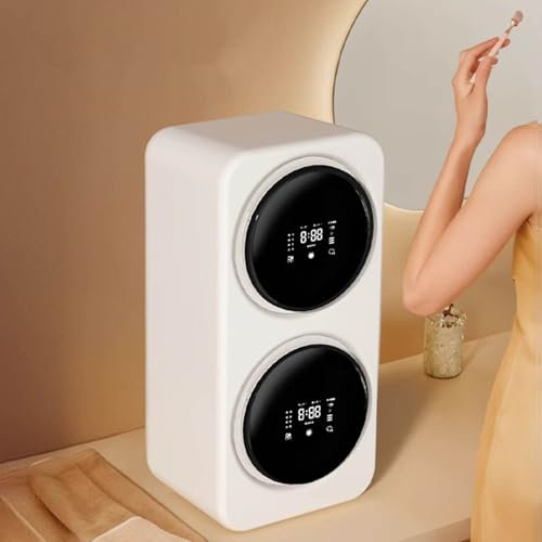 Wall-mounted Underwear Washer Dryer, Desktop Mini Dual Barrel Washing Machine, Smart Touch, 3.5L×2 Washing Capacity, 4-washing Modes, for Underwear, Socks, Towels
