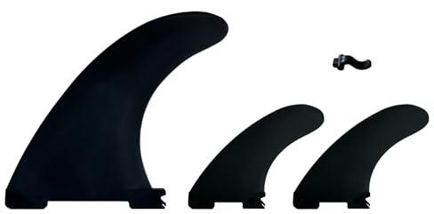 3 Black Detachable Replacement Paddleboard Fins Inflatable SUP Stand Up Paddle Board Accessory Quick-Lock fins Center Fin Side Fins