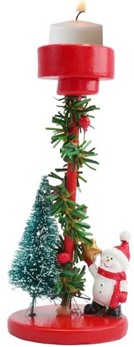 Zoyiancy Christmas Tree Candle Holder, Resin Tea Light Holders Gift for Women, Cute Candlestick Table Centerpiece Decorations for Home Party Ornaments (Snowman)