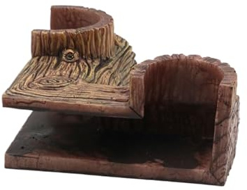 Knowlife Aquarium Underground Cave - Two Hole Underground Tunnel Cave,Wood Grain Aquatic Shelter for Corner Tanks Terrarium Freshwater Saltwater Home School Bedroom Living Room