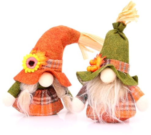 OIXEYA 2 Pezzi Decorazioni Gnomi Autunnali Gnomo Autunnale, Nani Natalizi, Gnomo Natalizio, Autunno Gnomo Peluche Home Decor per Casa Cucine