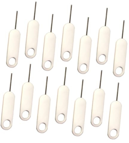 Levemolo Estrattore Sim Card Bianco in Acciaio Inossidabile e Plastica 20 Pezzi Strumento di Espulsione Scheda Sim Facile da Trasportare per Telefono Mobile
