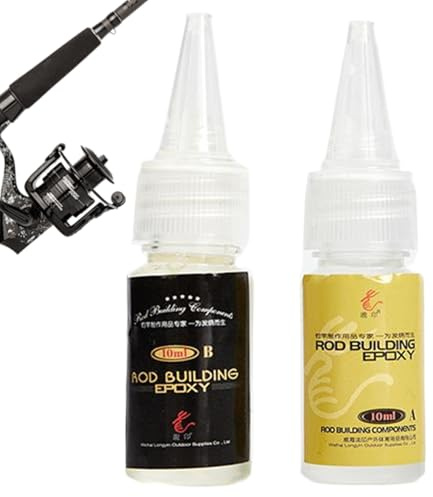 Colle de réparation de canne à pêche, 2 pièces, 10ml, colle époxy transparente pour les réparations pointe canne et d'anneau guidage