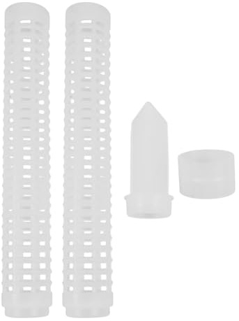 FUBESK Lot de 2 piquets empilables en plastique pour plantes grimpantes Pothos et lierre Blanc