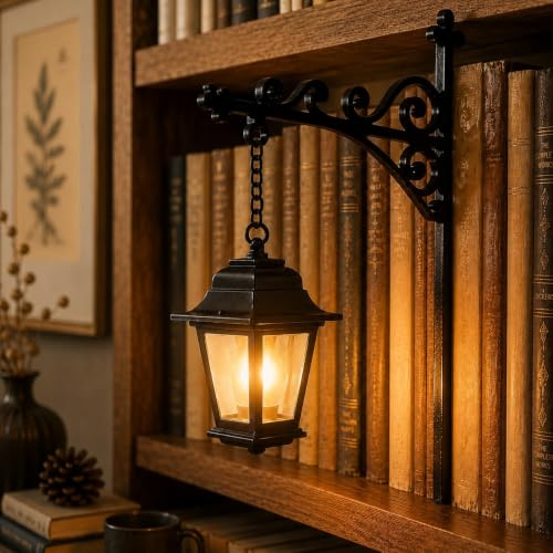 Bibliotek Lantaarn Dekorativ Bokhyllsbelysning Med Varm LED-nattljus，A