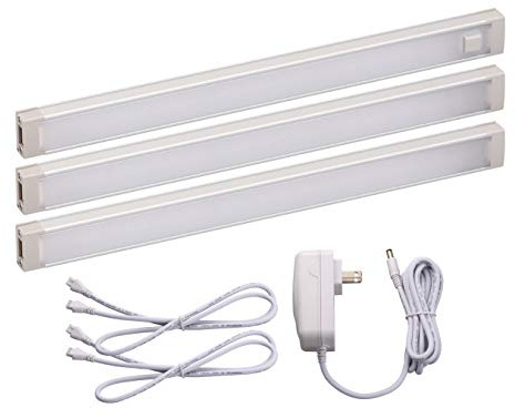 PureOptics LED Under Cabinet Lighting Kit, 3-Bars, 9 Inches Each, DIY Tool-Free Installation, Warm White, 2700K, 1080 Lumens, 15 Watts, Home Accent (LEDUC9-3WK)