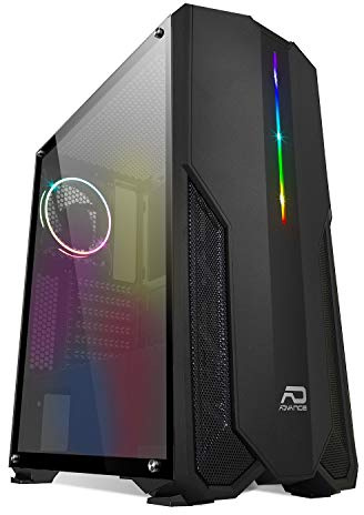 Caja Media Torre ATX Advance Phoenix RGB con Panel de Cristal (Negro)