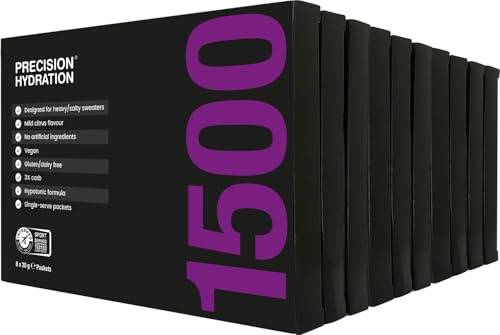 Precision Hydration Electrolyte Drink Mix - No Artificial Ingredients, Multi Strength Electrolyte Powders - Individual Waterproof Servings - Gluten/Dairy Free (1500mg/L - Purple Packet, Pack of 80)