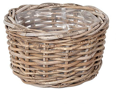 LEBENSwohnART Pflanzkorb Verona-Rund ca. D30cm Rattan Blumenkasten Blumenkorb Übertopf