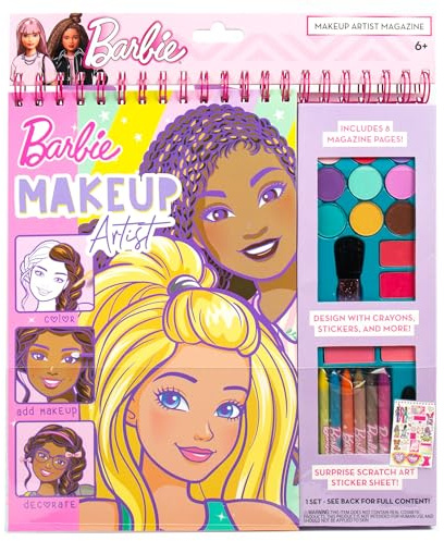 Horizon Group USA Barbie Magazine - Create Hair & Makeup Looks with 130+ Stencils, 180+ Stickers, Crayons & Pretend Makeup