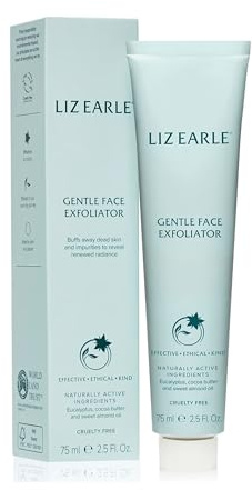 Liz Earle Gentle Face Exfoliator with Cocoa Butter, Eucalyptus Essential Oil and Jojoba Beads for All Skin Types, 75ml