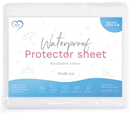 Matratzenschoner, wasserdicht, passend für 75 x 35 cm, oval, Moses Korb