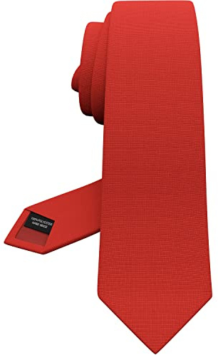 Scarlet Red Tie Premium Mens Standard Crimson Gabardine Matt Chilli Red Necktie Tuxedo Color Apple Red Corbatas (Fire Red, Standard 2.75)