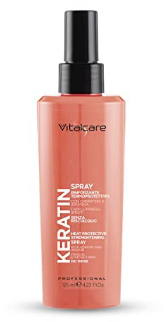Vitalcare | Keratin - Spray Rinforzante e Termoprotettivo, per Capelli Sfibrati, con Cheratina e Arginina, Senza Risciacquo, 125 ml