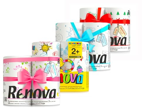 4 Packs Toilettenpapier - á 4 Rollen - Motive Frühling/Winter/Christmas/Kids Friendly