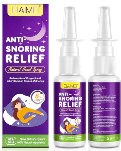 Anti Schnarch Nasenspray 30Ml, Natural Stop Snoring Spray, Wirksame Schnarcherlinderung, Verbessert die Atmung, 100% natürliche Anti-Schnarch-Lösung
